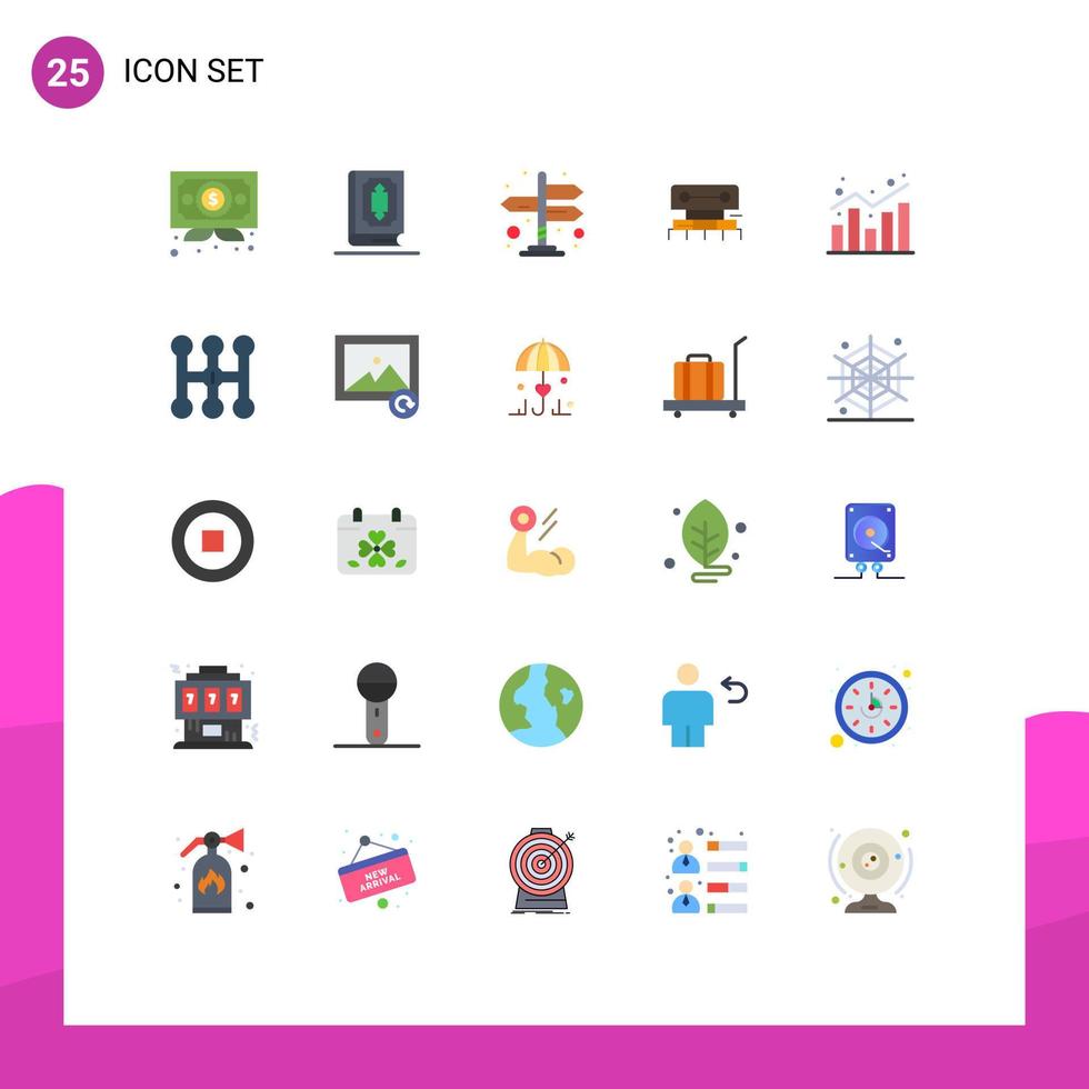 Pictogram Set of 25 Simple Flat Colors of analytics scale muslim tool level Editable Vector Design Elements
