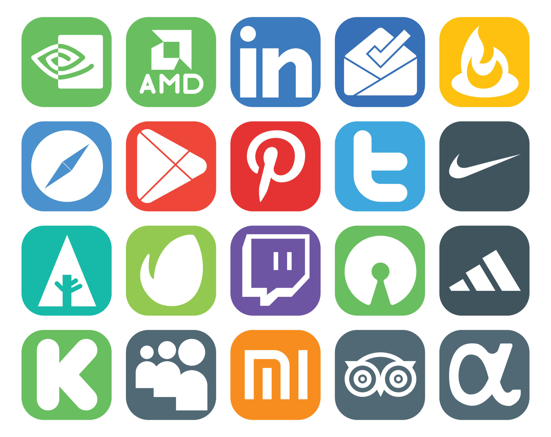 Paquete de 20 íconos de redes sociales que adidas twitch envato nike 18547777 Vector Vecteezy