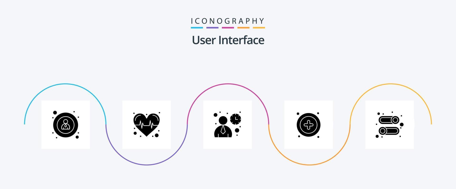 User Interface Glyph 5 Icon Pack Including . user. user. interface. user vector