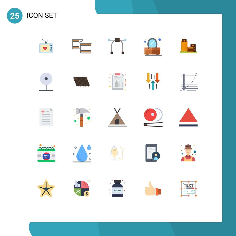 Modern Set of 25 Flat Colors and symbols such as office real graphic estate mirror Editable Vector Design Elements