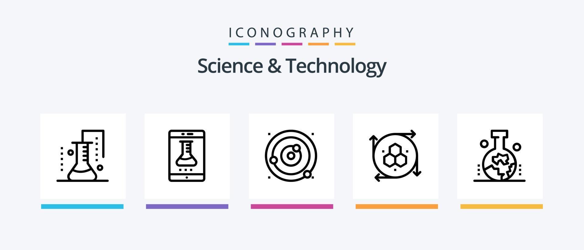 Science And Technology Line 5 Icon Pack Including microbiology. chemical test. science of matter. sky docs. file storage. Creative Icons Design vector