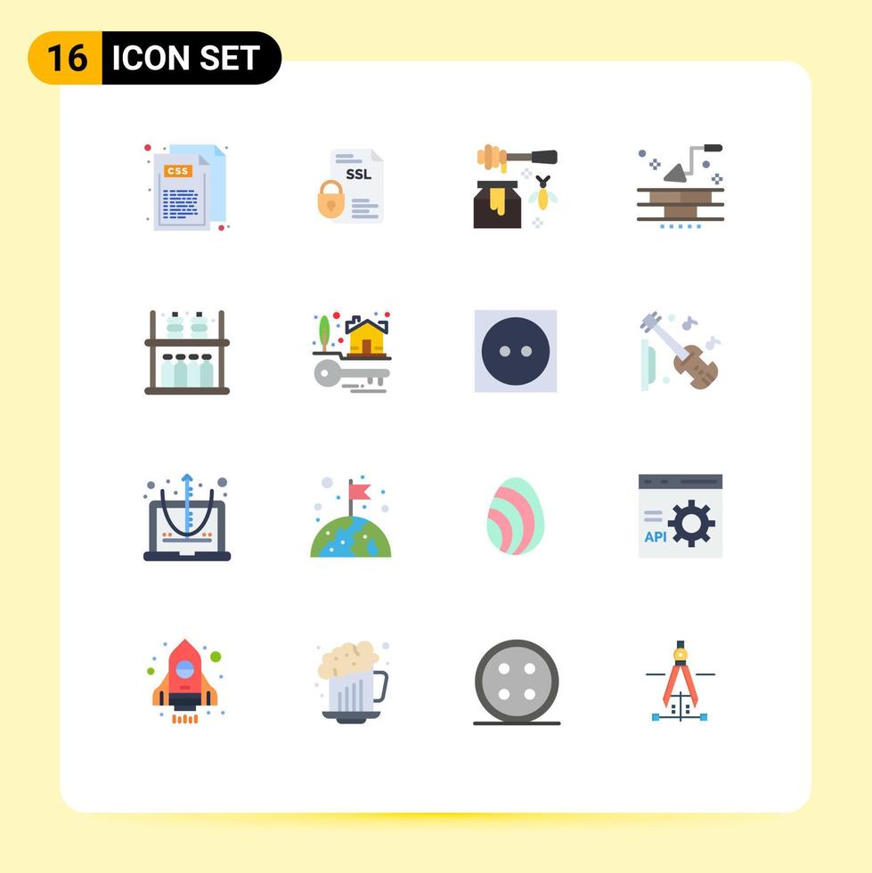 Stock Vector Icon Pack of 16 Line Signs and Symbols for furniture trowel ssl building sweet Editable Pack of Creative Vector Design Elements