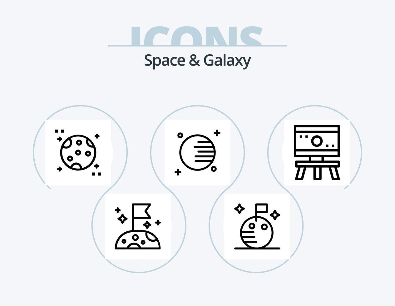 diseño de iconos del paquete de iconos de línea de espacio y galaxia 5. ciencia. extraterrestre. espacio. espacio. astronauta vector