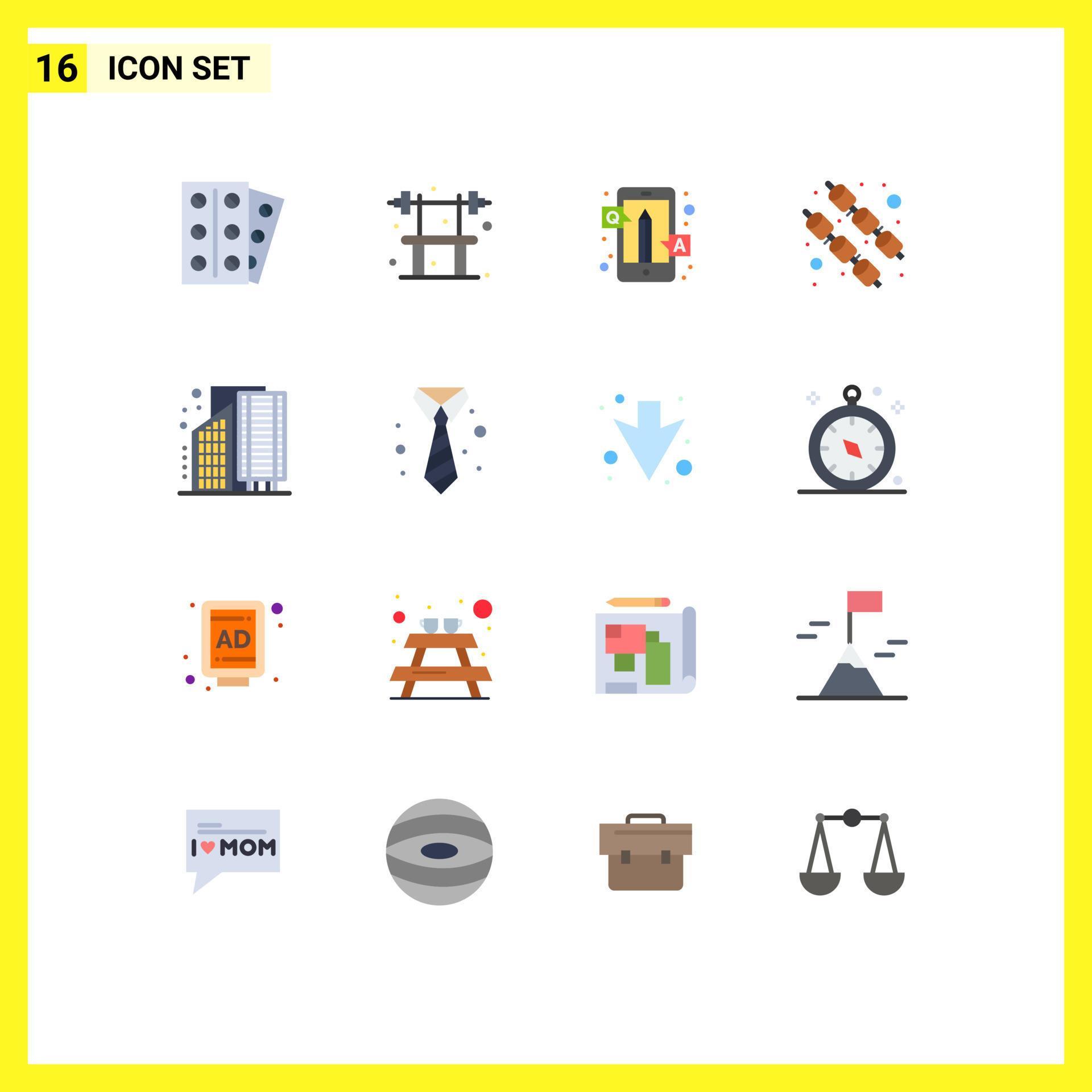 16 Flat Color concept for sites Mobile and Apps business sweet