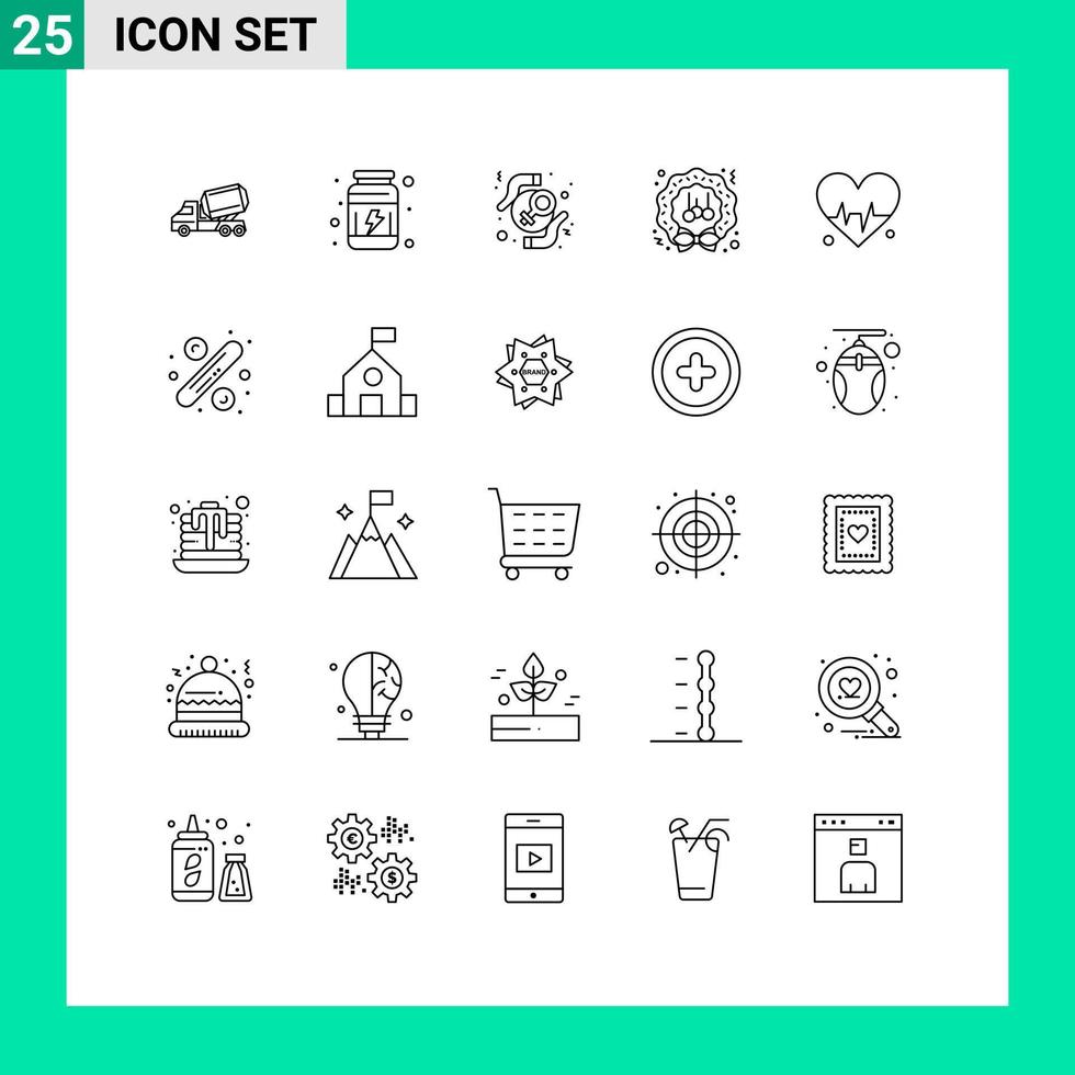 25 iconos creativos signos y símbolos modernos de decoración de invierno vitaminas derechos de navidad elementos de diseño vectorial editables vector