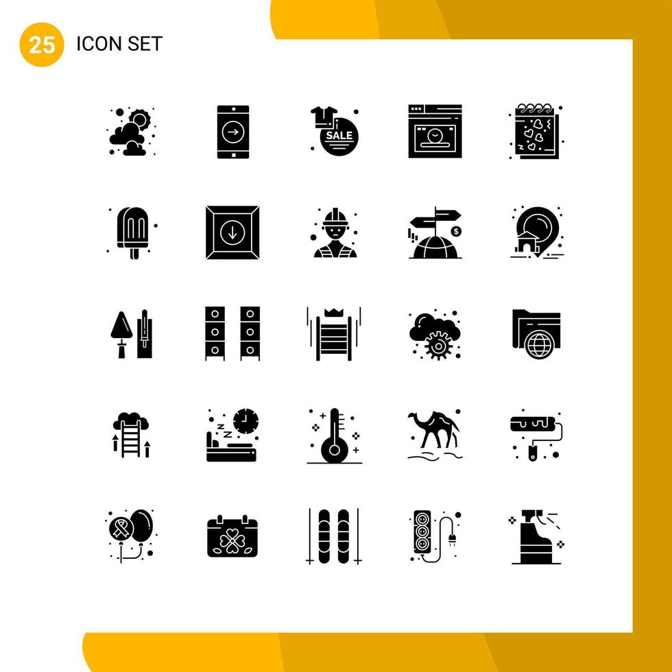 paquete de iconos de vector de stock de 25 signos y símbolos de línea para elementos de diseño de vector editables web de página web de descuento de tiempo de corazón