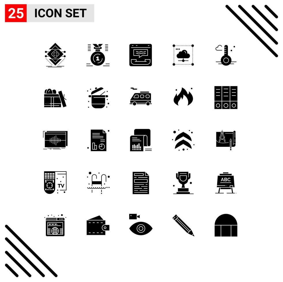 25 Creative Icons Modern Signs and Symbols of data cloud first help communication Editable Vector Design Elements