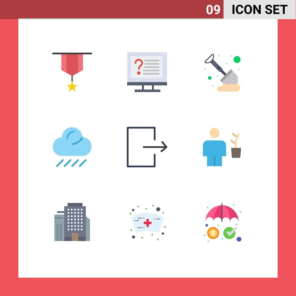 paquete de iconos vectoriales de stock de 9 signos y símbolos de línea para elementos de diseño vectorial editables de información de lluvia de flechas vector