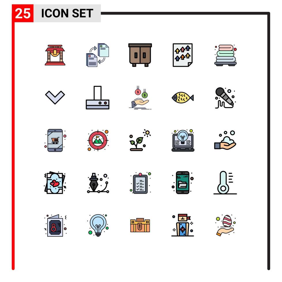 conjunto de 25 iconos modernos de la interfaz de usuario signos de símbolos para la copia de la página del informe elementos de diseño vectorial editables de interior alto vector