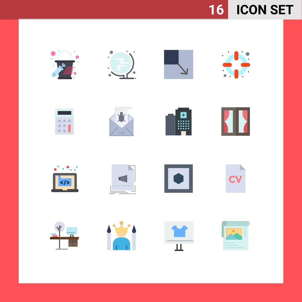 Group of 16 Modern Flat Colors Set for e math layout calculate support Editable Pack of Creative Vector Design Elements