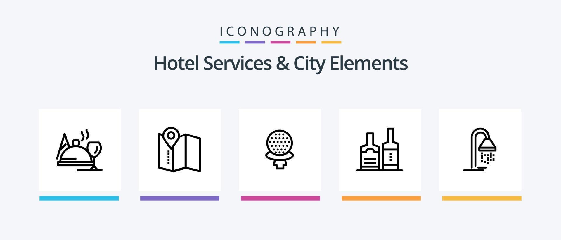 Hotel Services And City Elements Line 5 Icon Pack Including brilliant. board. room. sign. hotel. Creative Icons Design vector