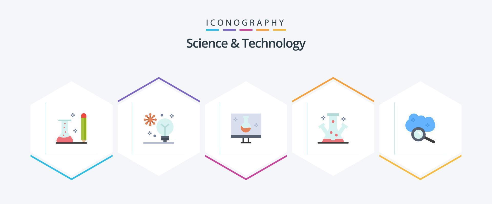 Science And Technology 25 Flat icon pack including molecule. chemistry. intelligence. ecolab. eco testing vector