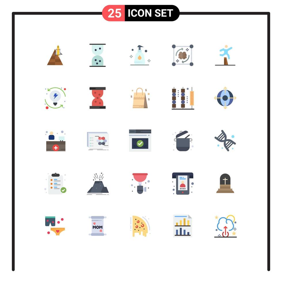 conjunto de 25 iconos modernos de la interfaz de usuario símbolos signos para correr saltando elementos de diseño vectorial editables del cerebro del atleta limpio vector