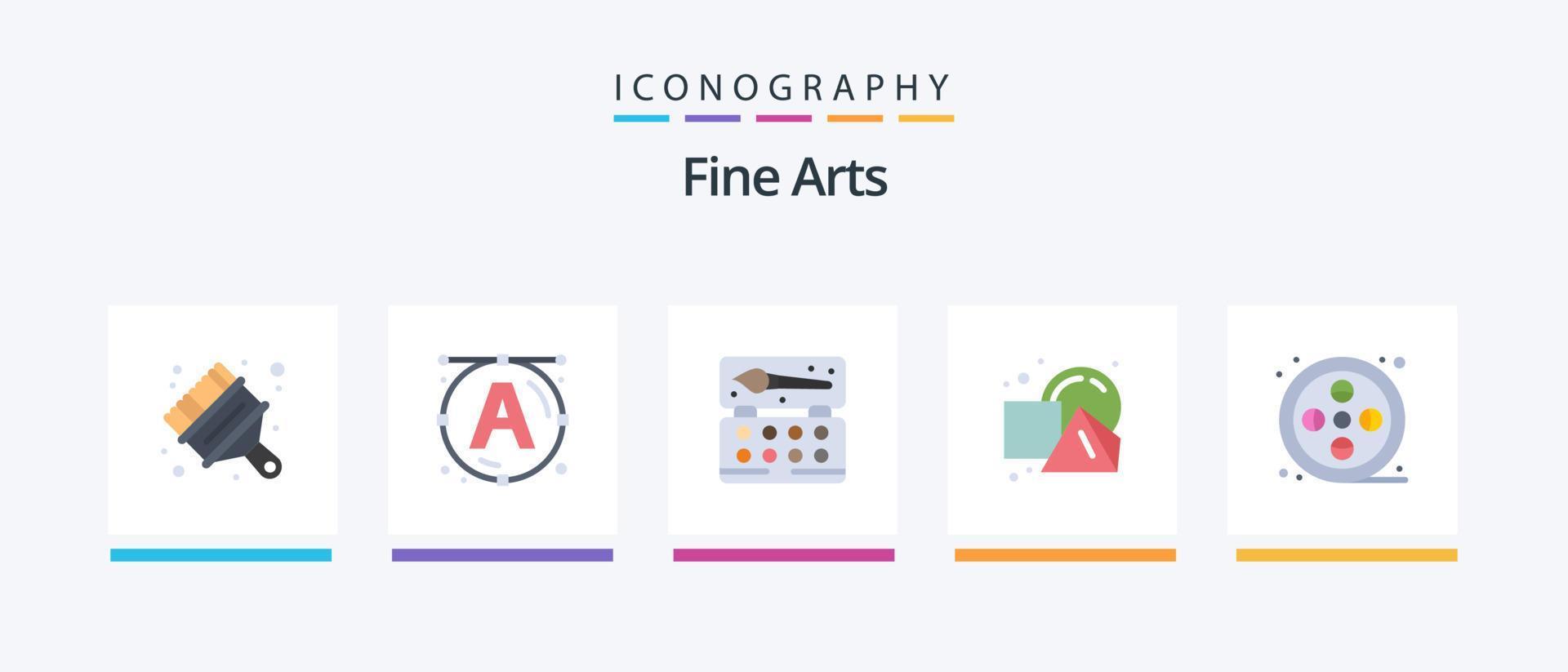 paquete de iconos de 5 planos de bellas artes que incluye artes. verdadero. letras. cuadrícula. geométrico. diseño de iconos creativos vector