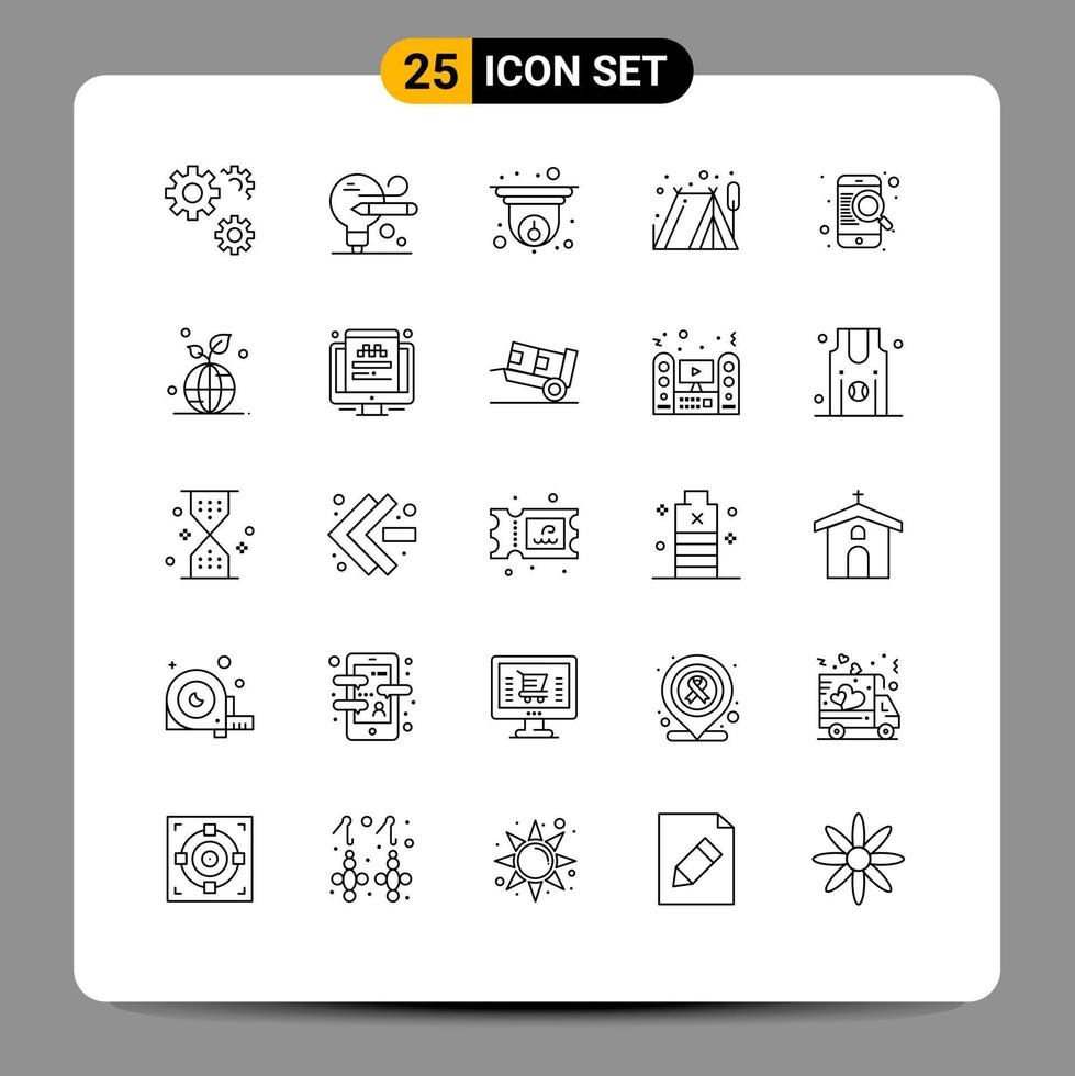 25 Creative Icons Modern Signs and Symbols of online mobile cctv find outdoor Editable Vector Design Elements