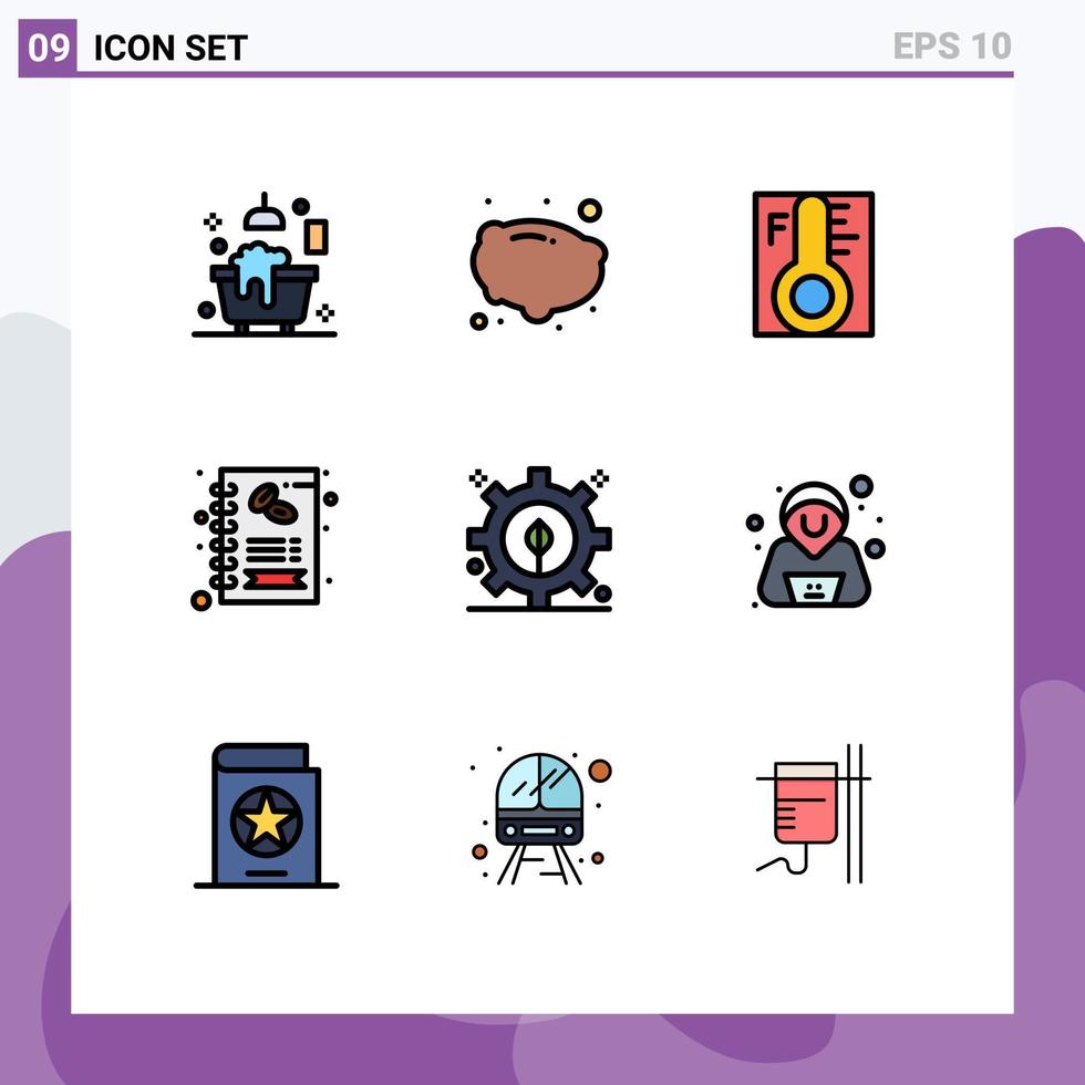 9 Creative Icons Modern Signs and Symbols of energy shop light menu business Editable Vector Design Elements