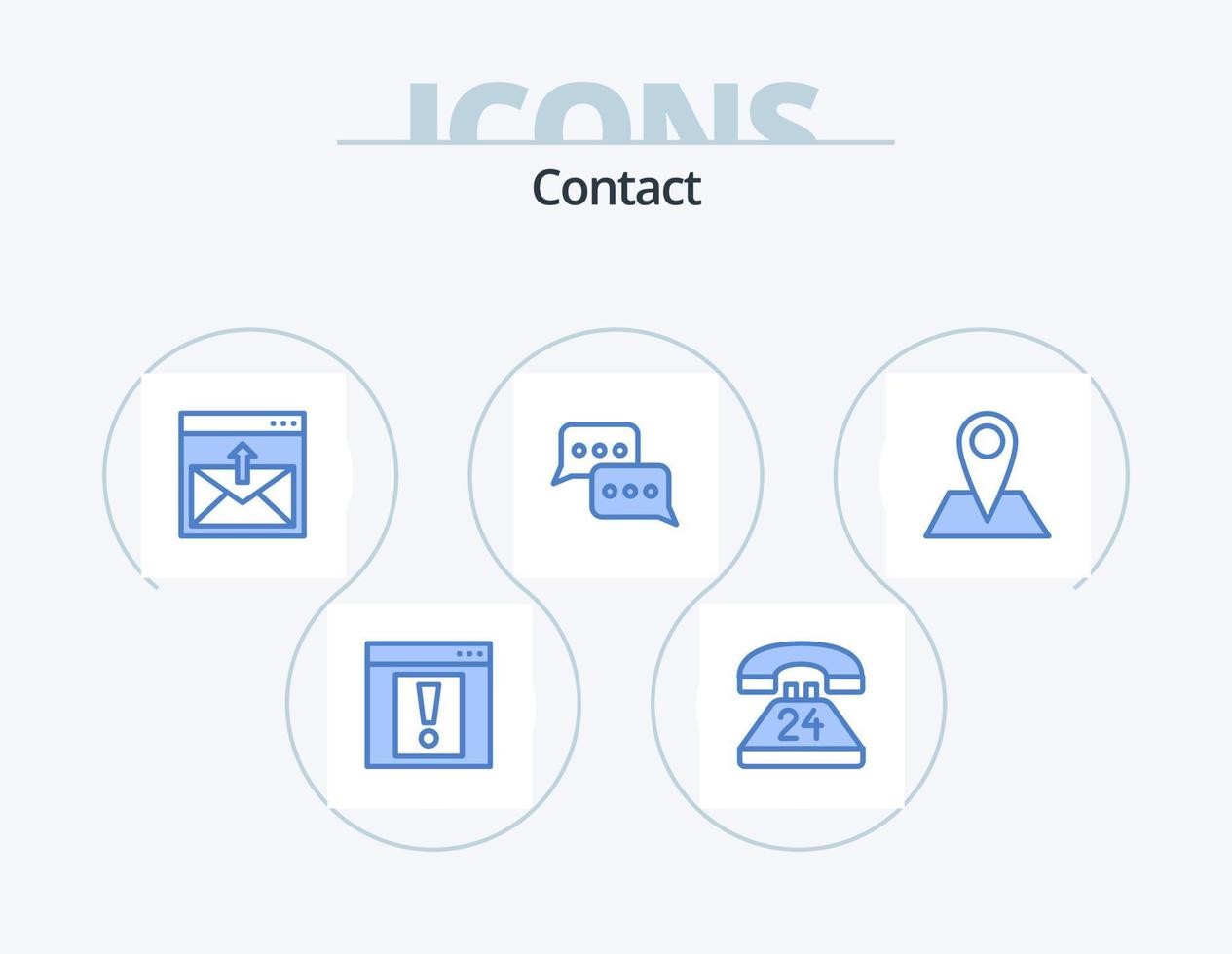 Contact Blue Icon Pack 5 Icon Design. message. communication. conversation. bubble. email vector