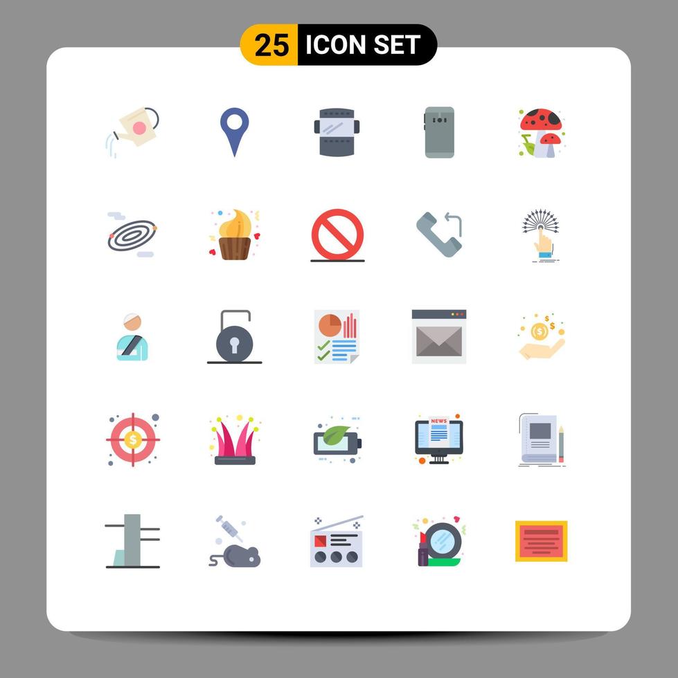 Group of 25 Modern Flat Colors Set for back mobile pin smart phone weld Editable Vector Design Elements