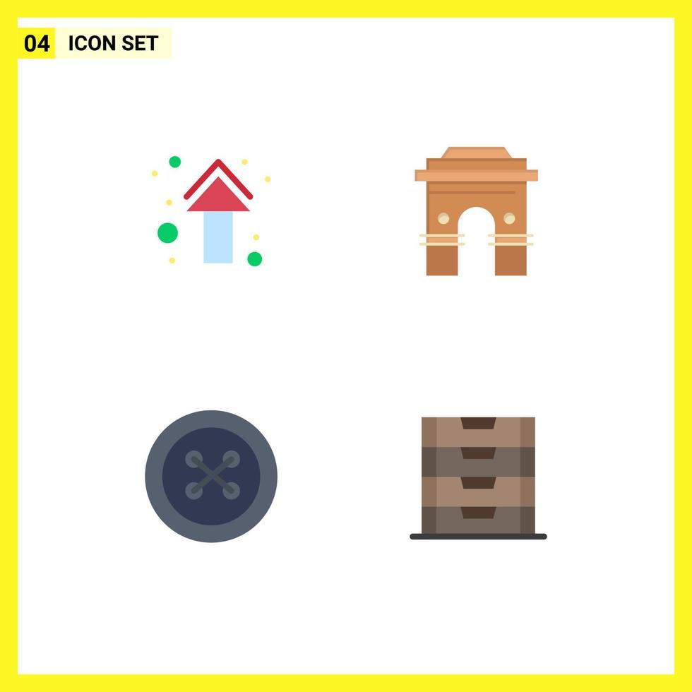 4 Universal Flat Icon Signs Symbols of arrow indian direction global temple Editable Vector Design Elements