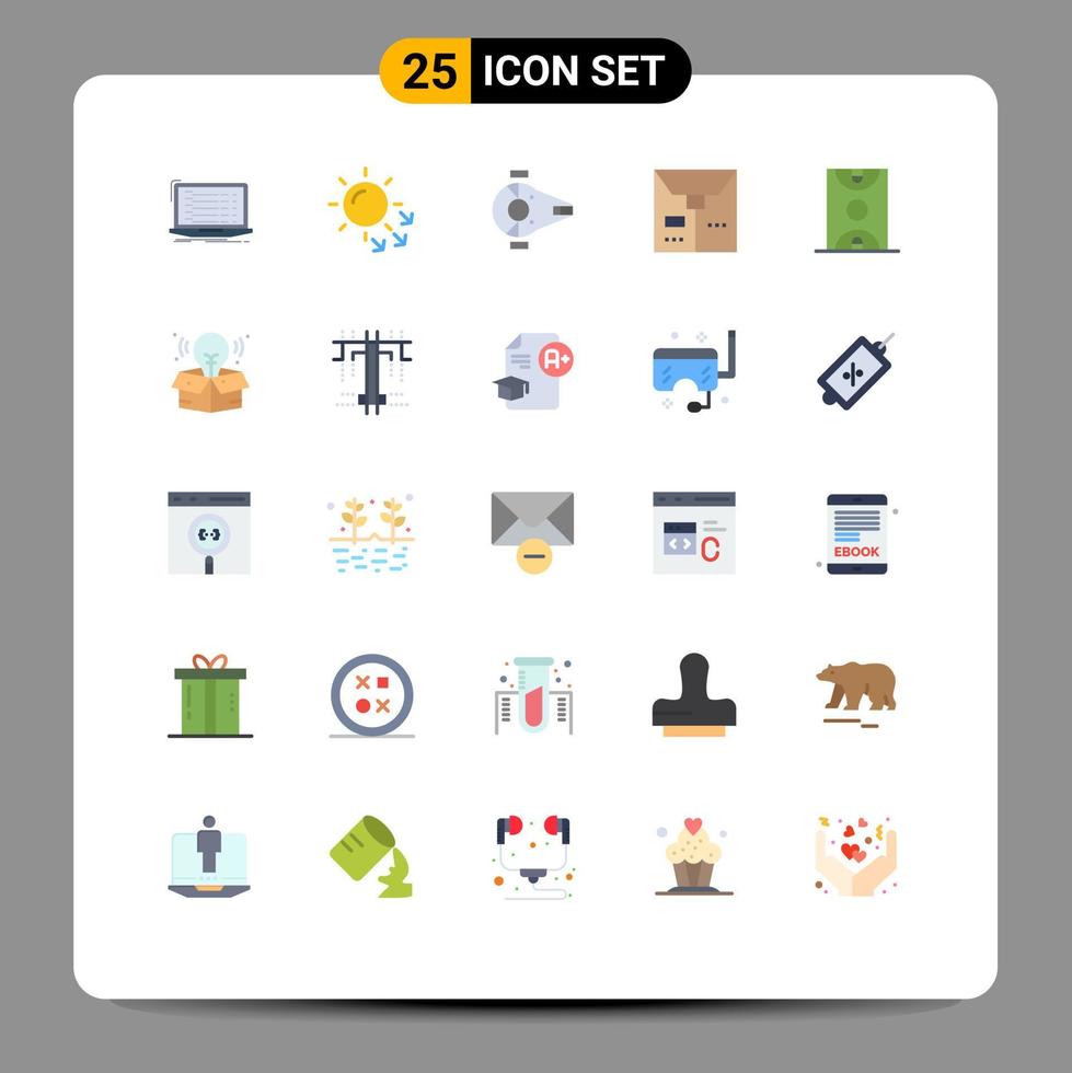 Modern Set of 25 Flat Colors Pictograph of ball e skin care commerce ship Editable Vector Design Elements
