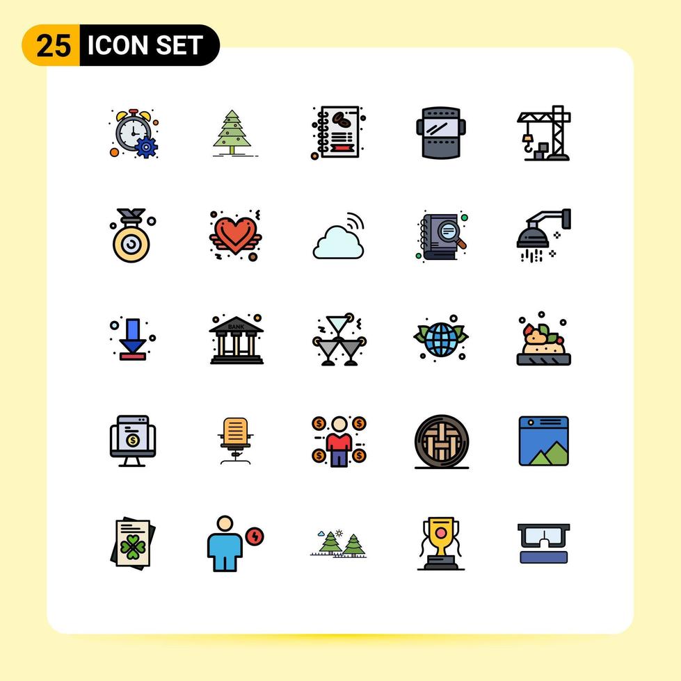 Modern Set of 25 Filled line Flat Colors and symbols such as construction weld business protection welding mask Editable Vector Design Elements