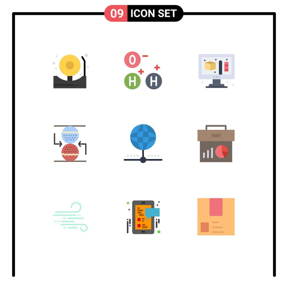 Stock Vector Icon Pack of 9 Line Signs and Symbols for global connect process cloud effective Editable Vector Design Elements