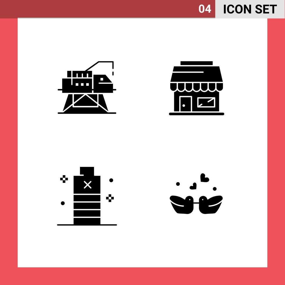 Universal Solid Glyphs Set for Web and Mobile Applications construction essential platform webshop power Editable Vector Design Elements