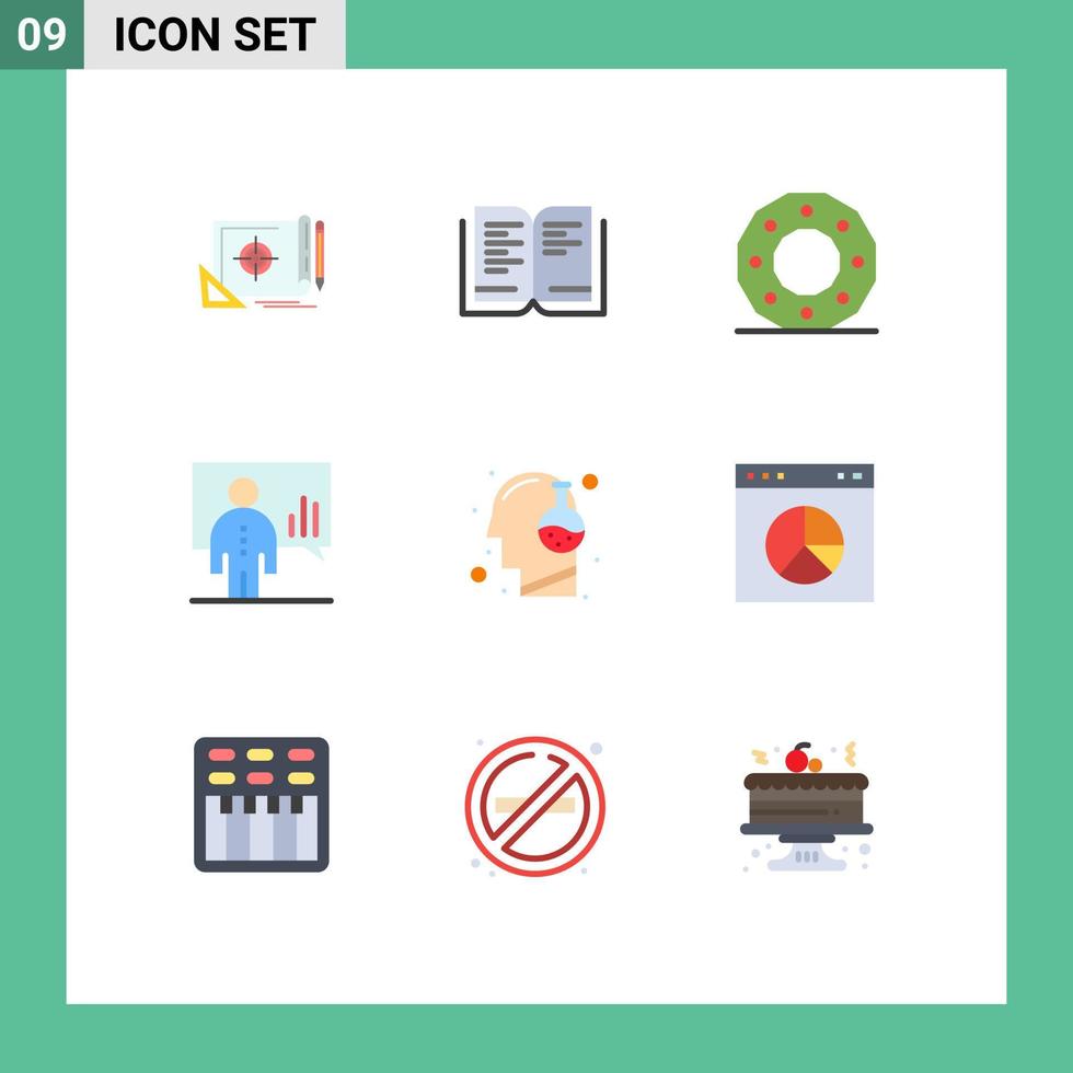 9 Universal Flat Colors Set for Web and Mobile Applications presentation chart celebration board shape Editable Vector Design Elements