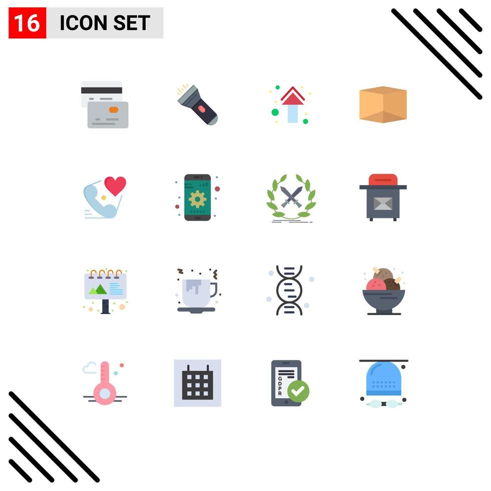 16 Creative Icons Modern Signs and Symbols of love call arrows telephone box Editable Pack of Creative Vector Design Elements