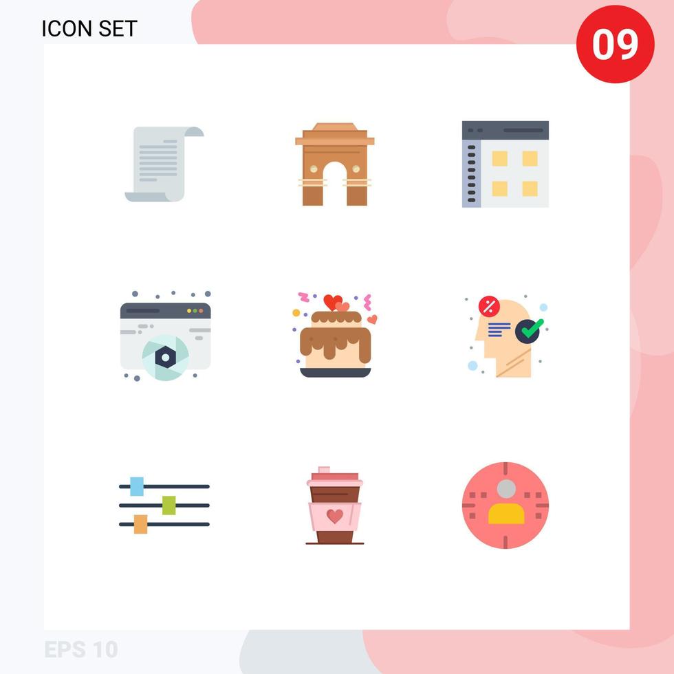 9 Universal Flat Colors Set for Web and Mobile Applications designing web indian user communication Editable Vector Design Elements