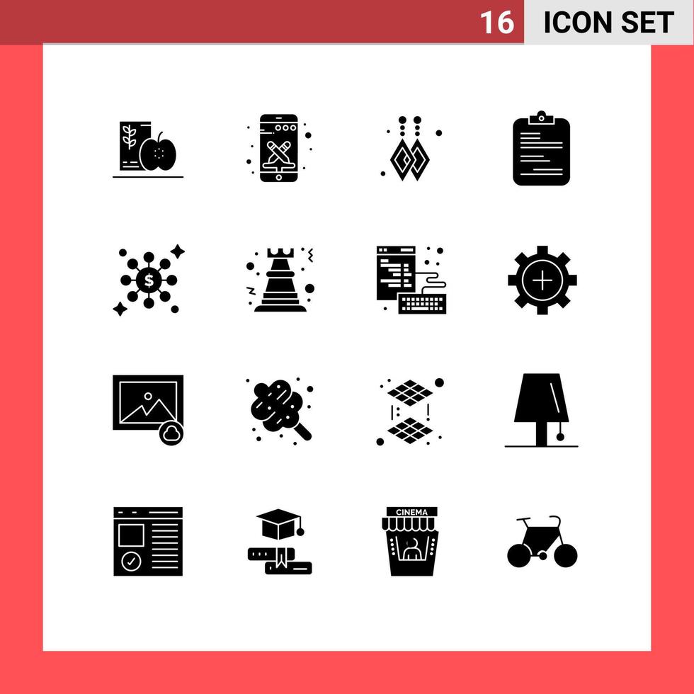 16 Creative Icons Modern Signs and Symbols of share document tools checklist medical Editable Vector Design Elements