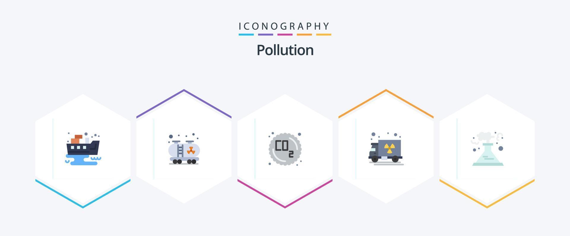 Pollution 25 Flat icon pack including . production. pollution. pollution. truck vector