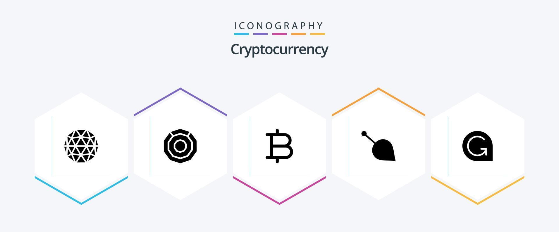 Cryptocurrency 25 Glyph icon pack including crypto . siacoin . crypto . coin vector