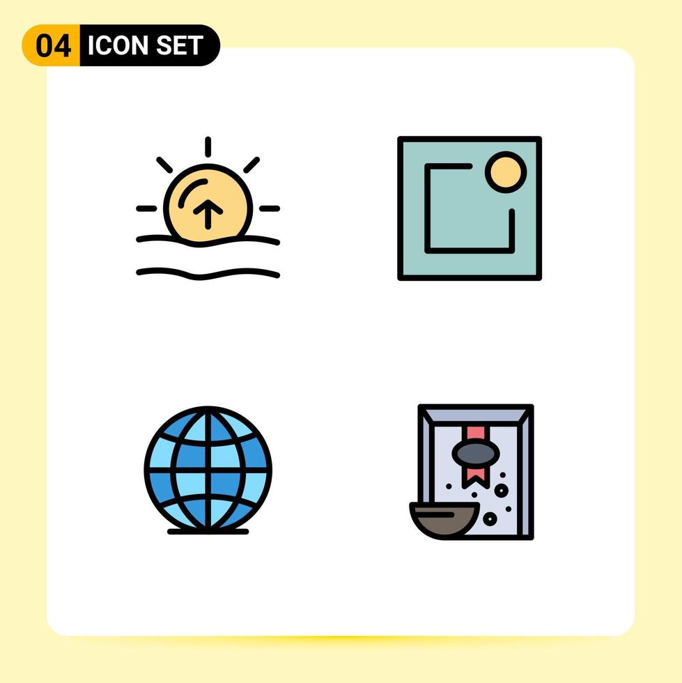 paquete de iconos de vector de stock de 4 signos y símbolos de línea para elementos de diseño de vector editables de cereal de notificación de clima mundial de la naturaleza