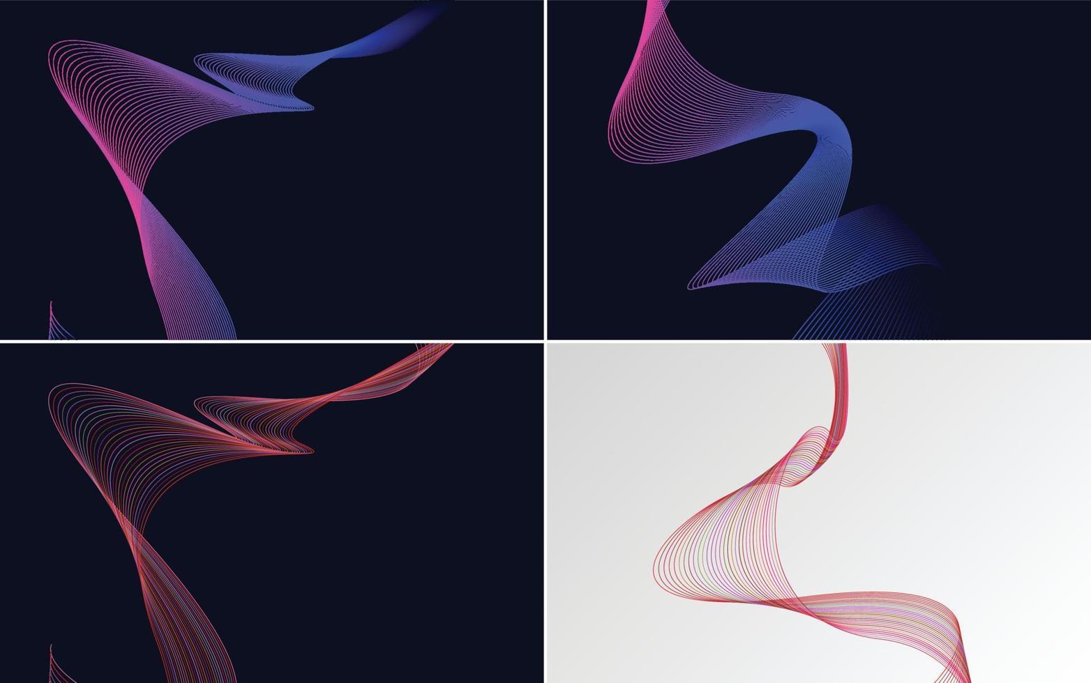 Collection of geometric minimal lines pattern set vector