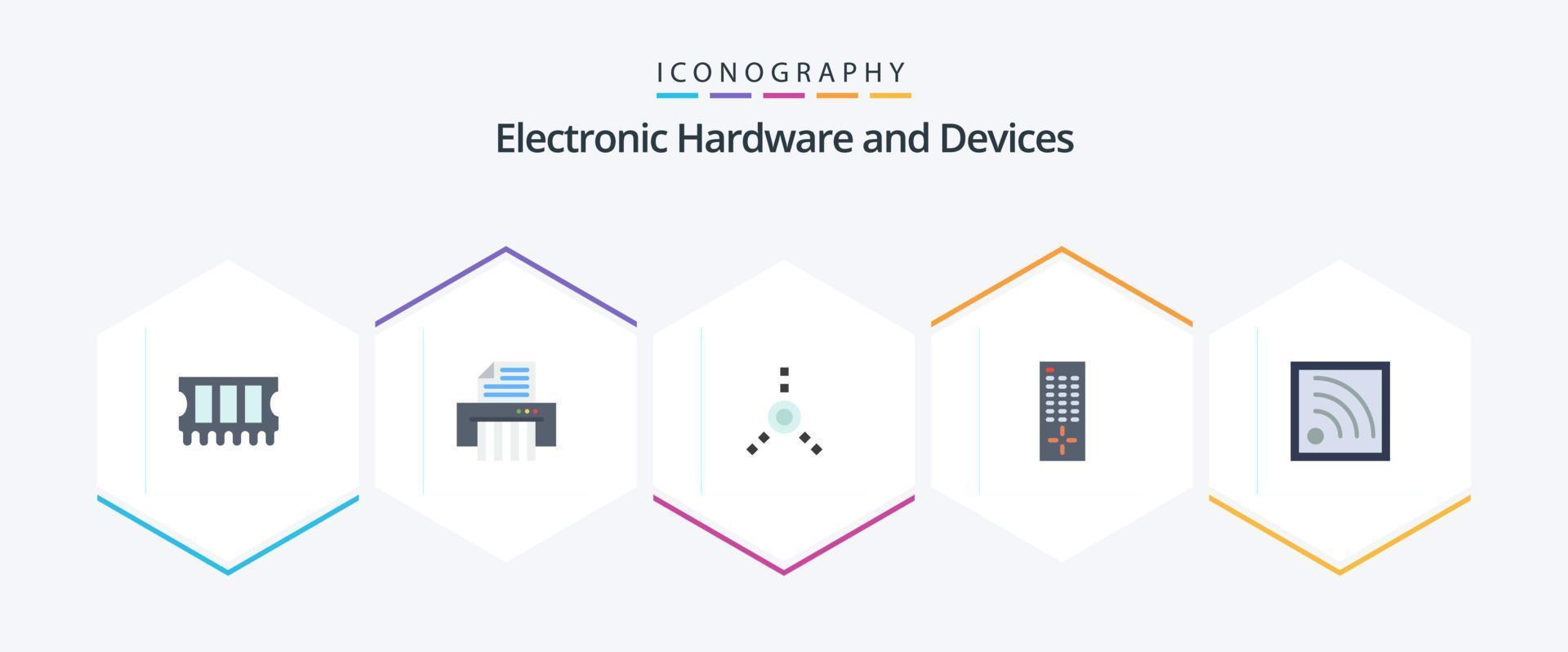 Devices 25 Flat icon pack including . control. . signal vector