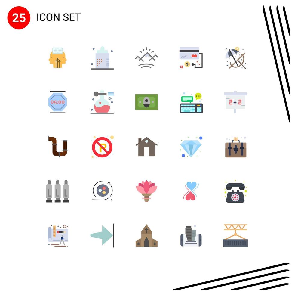 Paquete de 25 colores planos de interfaz de usuario de signos y símbolos modernos de tarjeta de formulario de crédito de marketing elementos de diseño vectorial editables de canadá vector