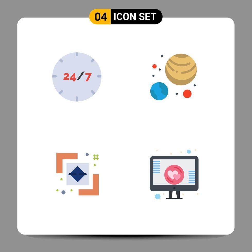 Stock Vector Icon Pack of 4 Line Signs and Symbols for all day divide help galaxy path Editable Vector Design Elements