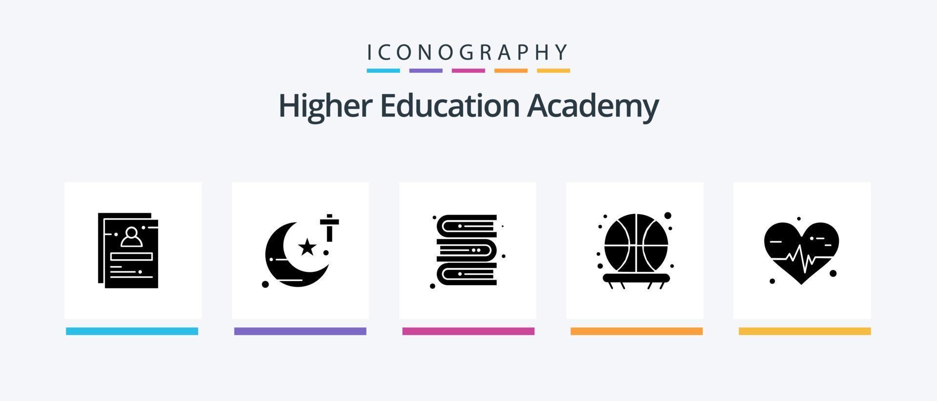 Academy Glyph 5 Icon Pack Including medical. heart. theology. shot. backboard. Creative Icons Design vector