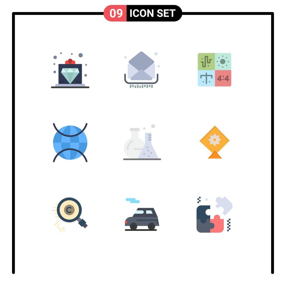 9 Universal Flat Color Signs Symbols of wifi internet of things messages internet engineering Editable Vector Design Elements
