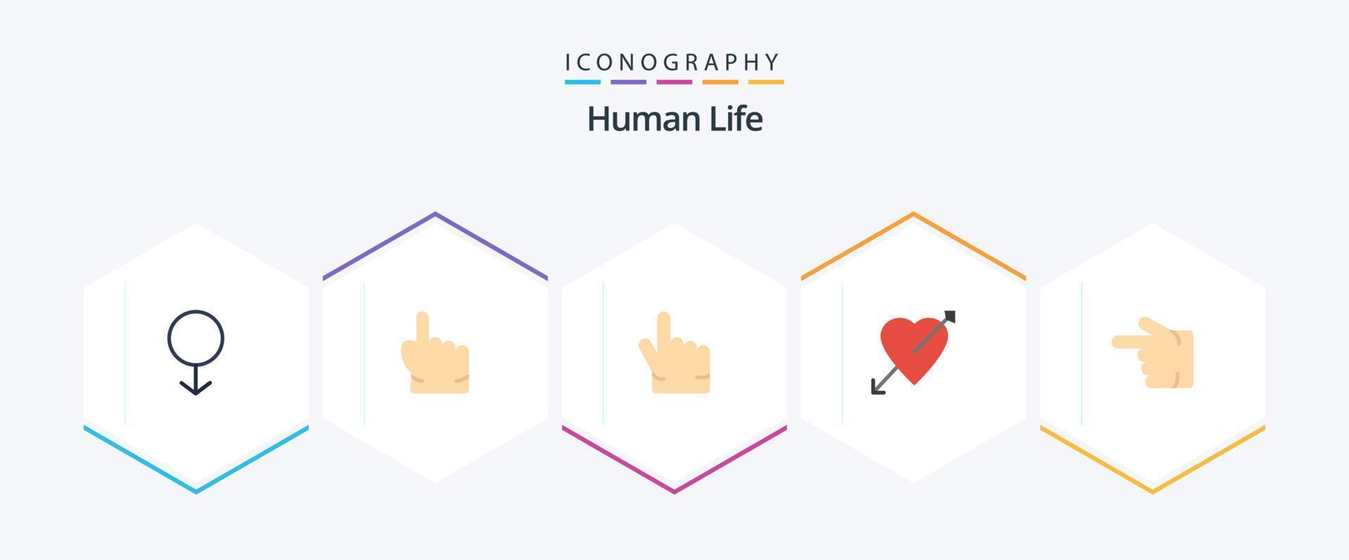 Human 25 Flat icon pack including left. forefinger. forefinger. finger. love vector