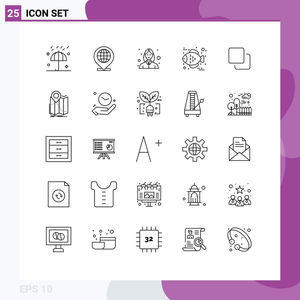 Set of 25 Modern UI Icons Symbols Signs for media thanksgiving location food beautician Editable Vector Design Elements