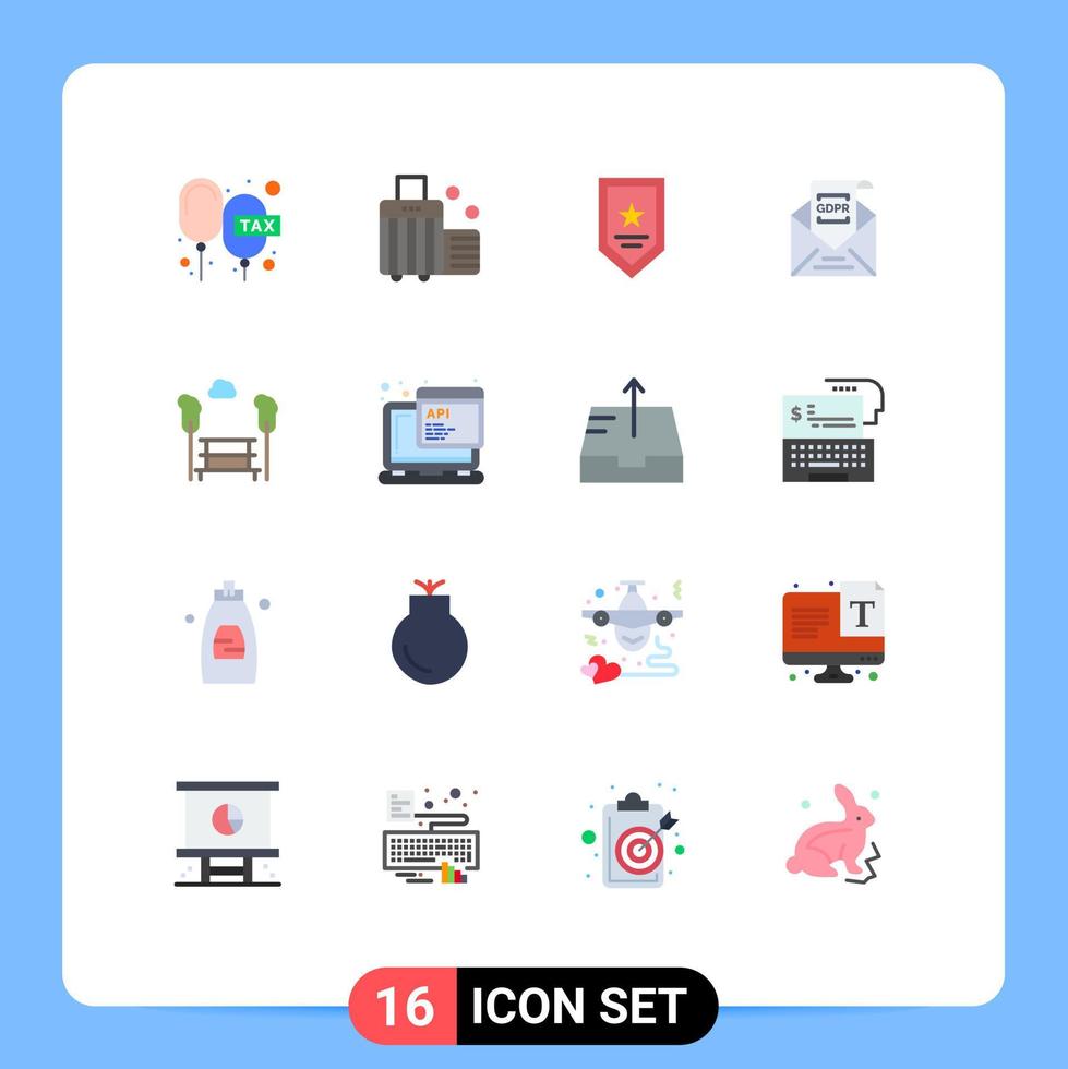 16 Creative Icons Modern Signs and Symbols of mail european luggage email winner Editable Pack of Creative Vector Design Elements