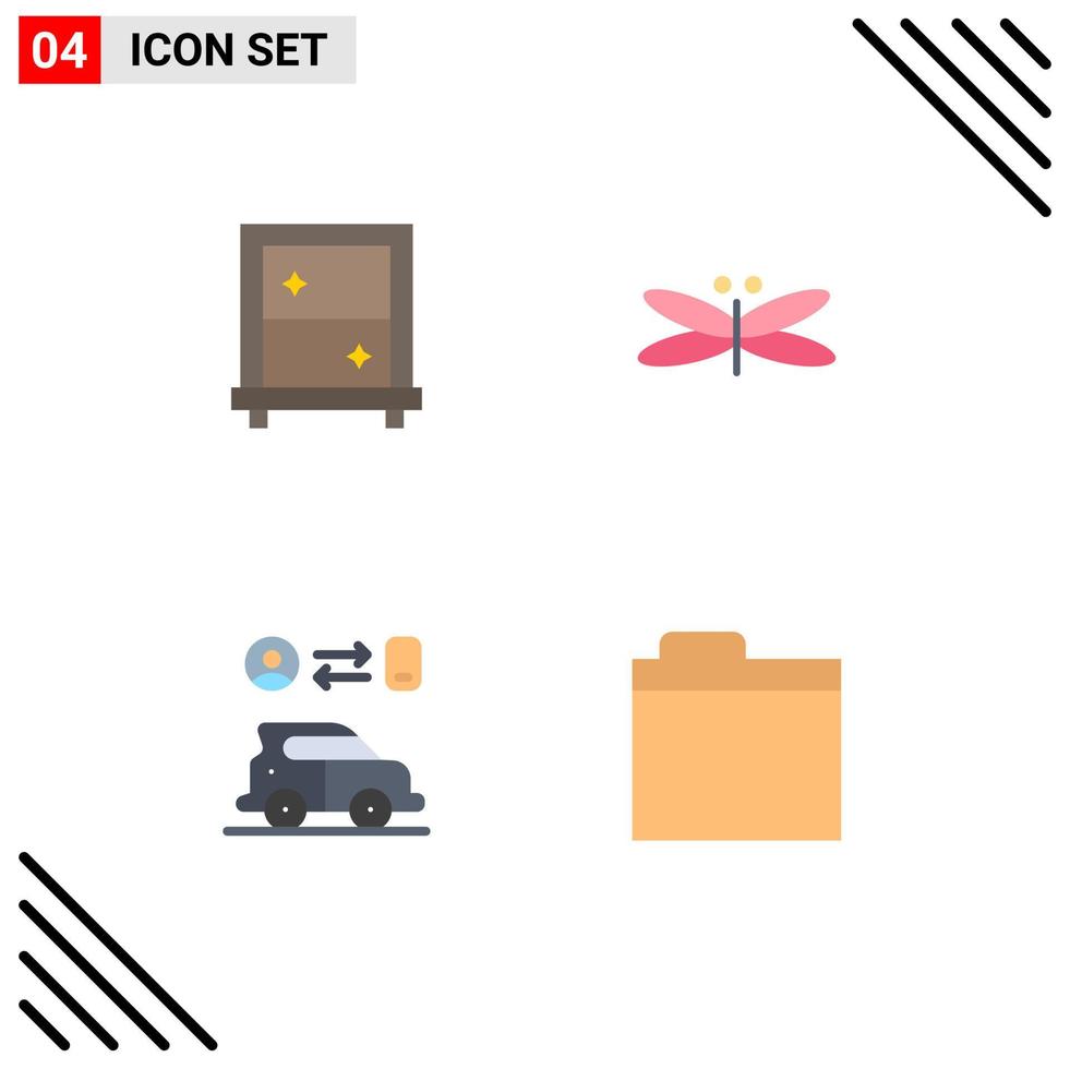 paquete de iconos de vectores de stock de 4 signos y símbolos de línea para elementos de diseño de vectores editables de tecnología de mosca de dragón de transporte de ventana