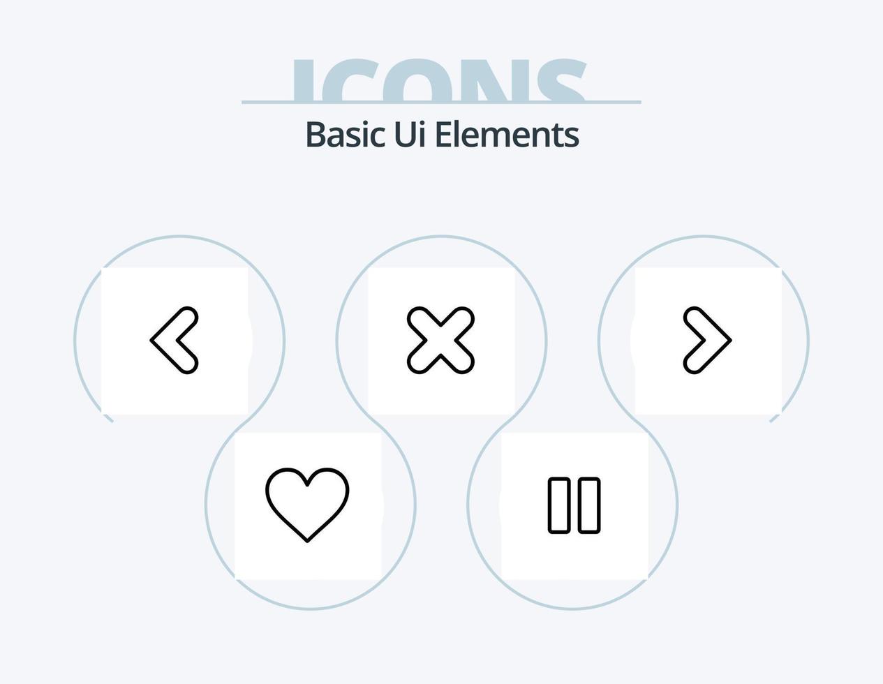 Basic Ui Elements Line Icon Pack 5 Icon Design. write. study. up. pencil. backword vector