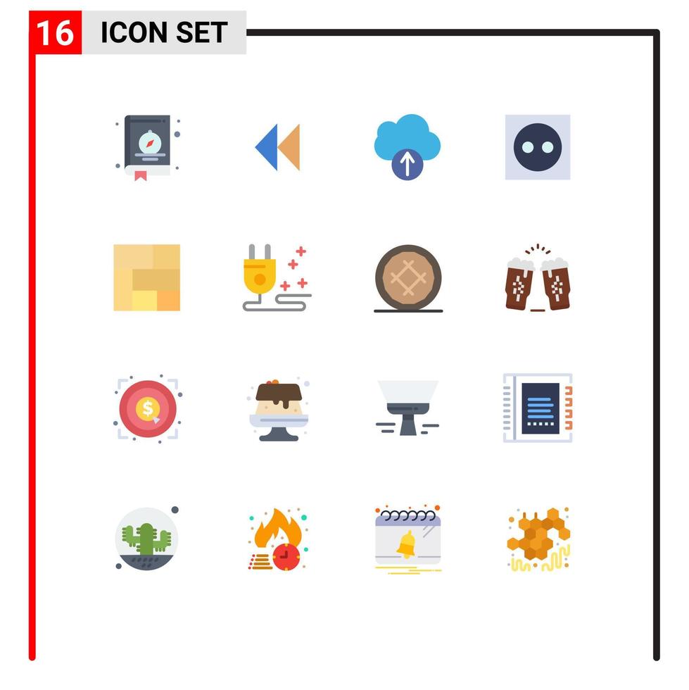 Modern Set of 16 Flat Colors Pictograph of layout plug cloud light appliances Editable Pack of Creative Vector Design Elements