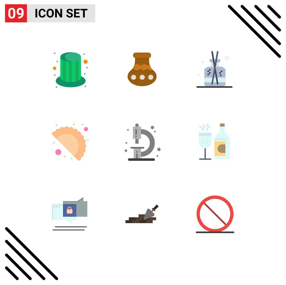 Stock Vector Icon Pack of 9 Line Signs and Symbols for chemistry celebration day festival gujjia spa Editable Vector Design Elements