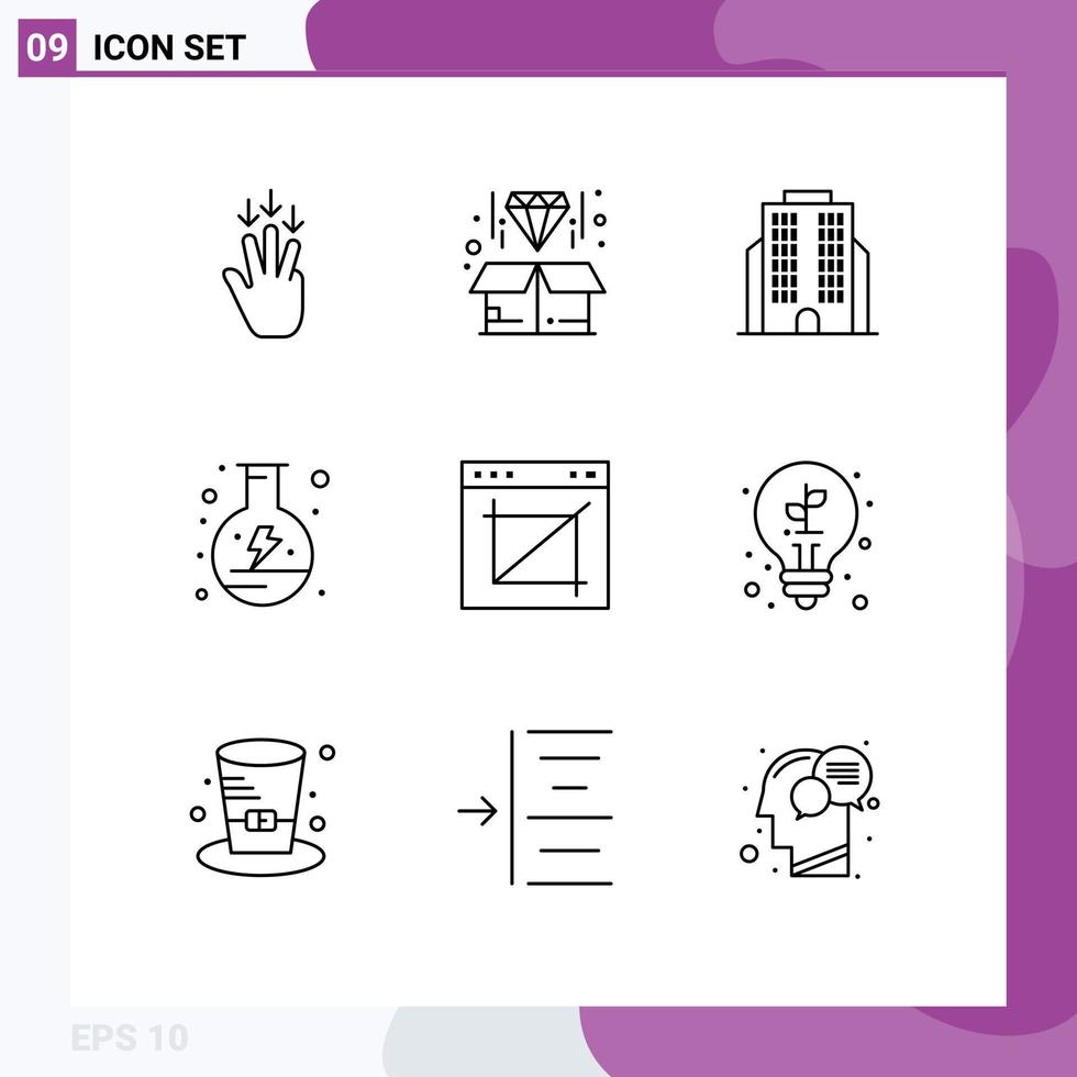 9 Thematic Vector Outlines and Editable Symbols of image crop app building flask energy Editable Vector Design Elements