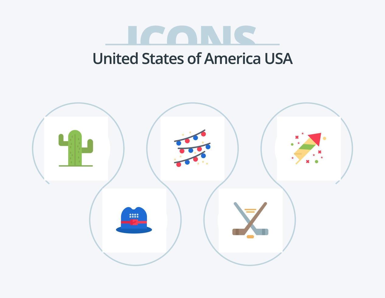 usa flat icon pack 5 diseño de iconos. vacaciones. festividad. EE.UU. celebracion. decoración de fiesta vector