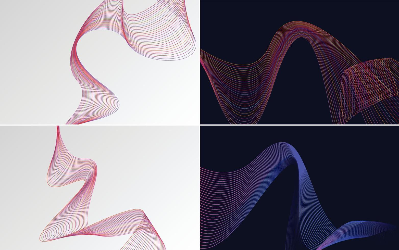Collection of geometric minimal lines pattern set vector